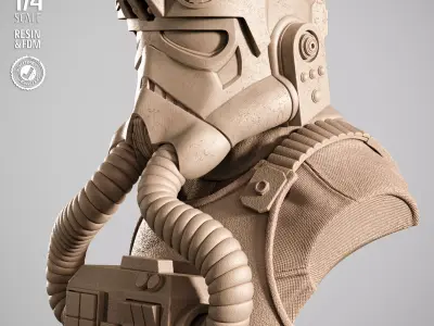 STAR WARS Elite Tie Fighter Portrait Bust 3D print model