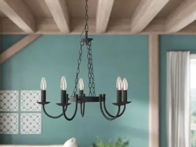 Barcroft Light Candle Style Wagon Wheel Chandelier 3D model