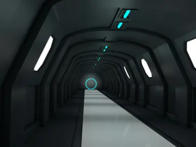 Sci Fi Tunnel Low-poly 3D model