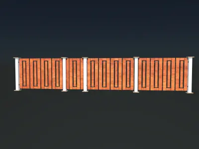 Modern fence 3D model