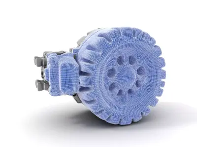 Futuristic Robotic Wheel with Hub Assembly Model Pack Low-poly 3D model