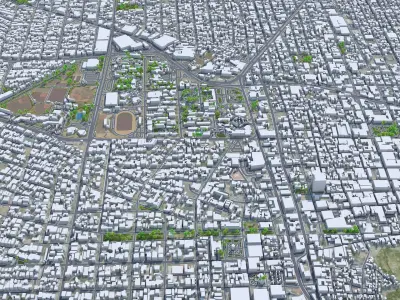 Hermosillo Sonora Mexico 25km Low-poly 3D model