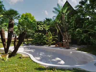 A-frame House in Village 3D model