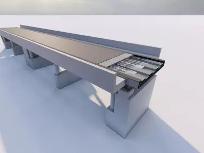 Structural engineering of Metal bridge structure 3D model shop
