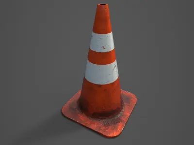 Traffic cone Low-poly 3D model