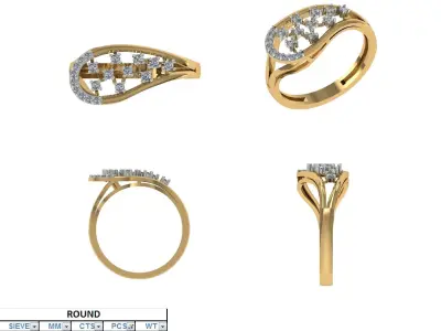 Light Weight Diamond Ring 3D model