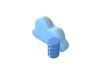 Cloud Database Icon v2 001 Low-poly 3D model
