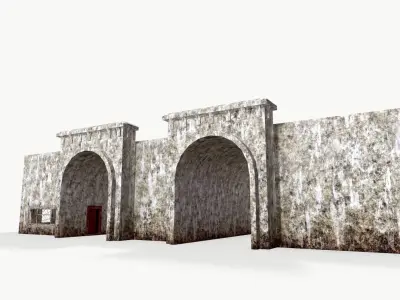 Tunnel stone building Low-poly 3D model