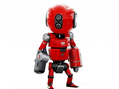 INDUSTRIAL BOT V-2  Rigged for Unreal Engine - Unity - MIXAMO  3D model