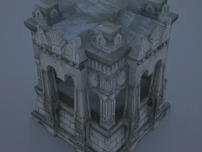 Large Crypt Low-poly 3D model