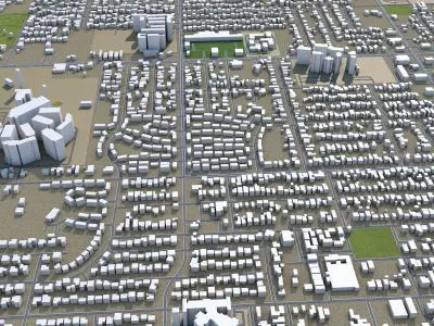 San Bernardino California USA Low-poly 3D model