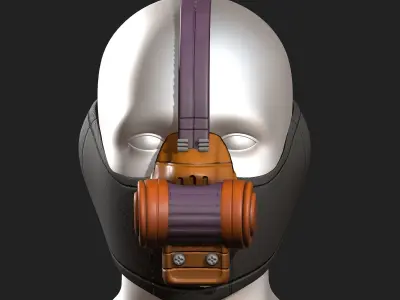 Gas mask helmet scifi futuristic space  Low-poly 3D model