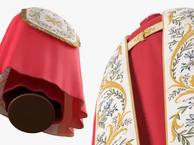  Religious Clergy Chasuble Traditional Red Gold 