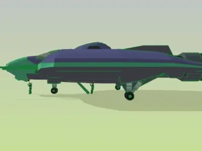 SQ Pummeler - Multirole space corvette Conqueror class - parked 3D print model