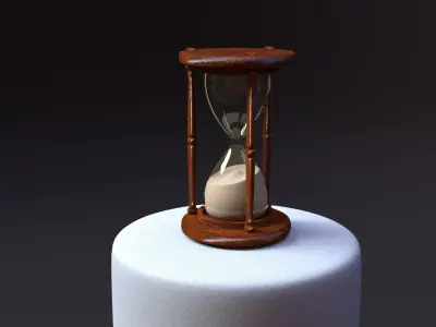 HourGlass 3D model wooden with sand in it 3D model