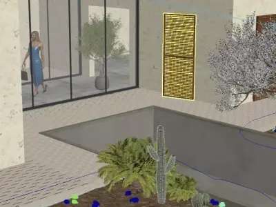Desert Villa with Rough Stone 3D model