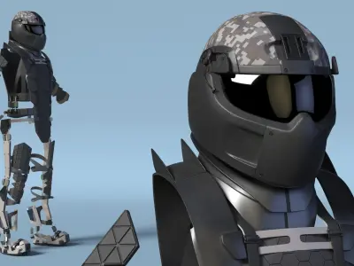  Ratnik 3 Powered Exoskeleton Frame with Helmet 