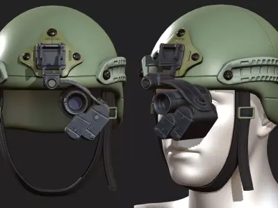Helmet military combat soldier armor scifi Low-poly 3D model
