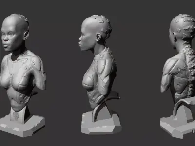 Female bust 3D print model