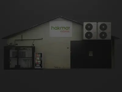 Warehouse and Vending Machine Low-poly 3D model