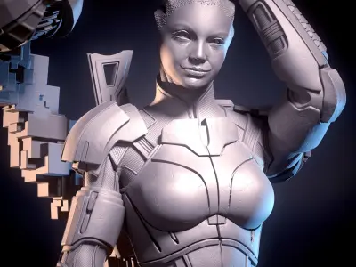 Mass Effect Fanart - Liara TSoni 3d print model Pose 1 3D print model