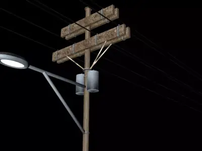 Utility Pole Free low-poly 3D model