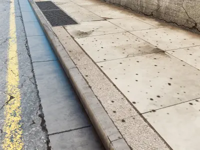 Sidewalk Staging Scene 3D model