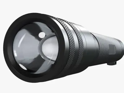 LED flashlight rechargeable 02 3D model