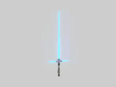 Star Wars Lightsaber Crossguard 02 Blue - SciFi Weapon Low-poly 3D model