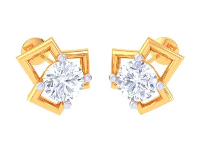 Solitaire Super Light Weight Earring Pendant Set 3D print model