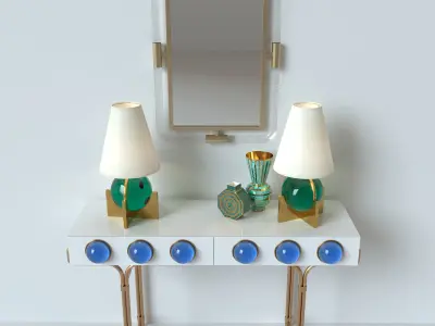 JONATHAN ADLER CONSOLE-LAMP-VASE-MIRROR 3D model