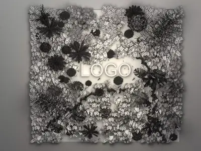 Plant landscape wall 3D model