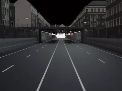 City Road Tunnel and Bridge 3D Model High Quality FBX OBJ 3D model