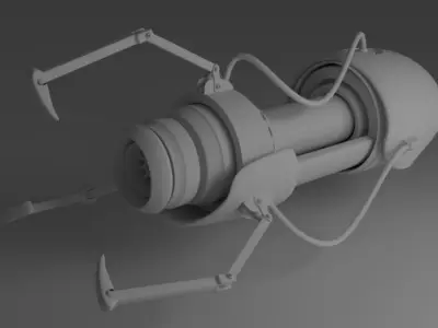 Sci-fi robotic gun Low-poly 3D model