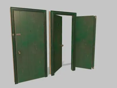 Door green 01 Low-poly 3D model