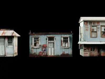 Old Building collection V2 Low-poly 3D model