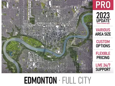 Edmonton Low-poly 3D model