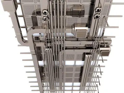 Pipes industrial ceiling 3D model