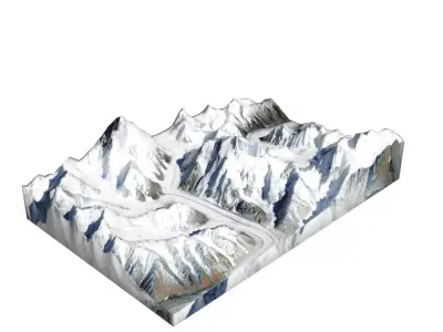 Broad Peak Mountain Low-poly 3D model