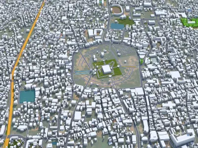 Thrissur Kerala India 20km AI Low-poly 3D model