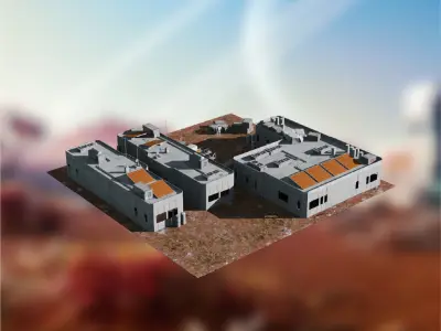 Space Settlements Low-poly 3D model