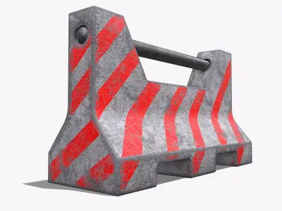 Concrete Barrier PBR Low-poly 3D model