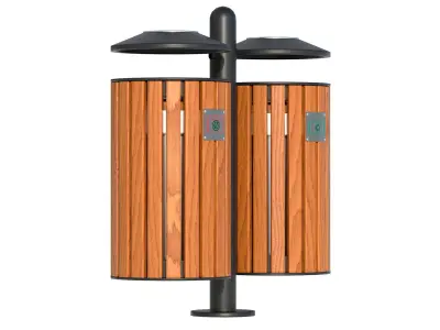 Outdoor Trash Bins 01 Low-poly 3D model