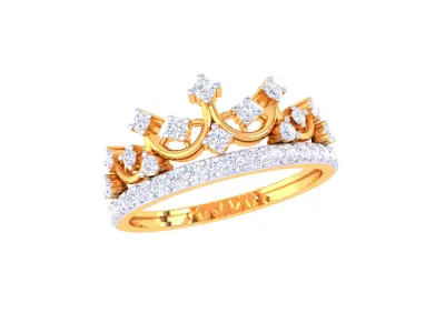  Women Crown Ring MTL 3dm STL OBJ FBX Details 3D print model buy