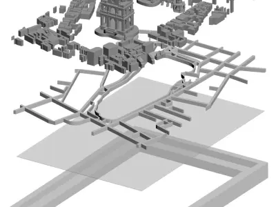 Hoan Kiem Lake Modular 3D Printable Map Hanoi  VietNam 3D print model