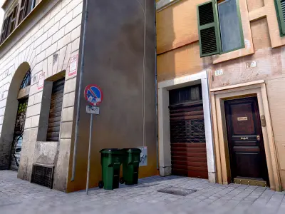 Italian City Old Buildings Collection Low-poly 3D model