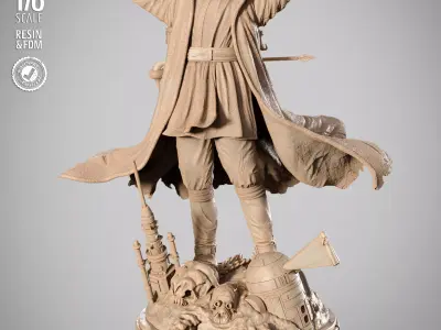 STAR WARS Old Ben Kenobi Sculpture 3D print model