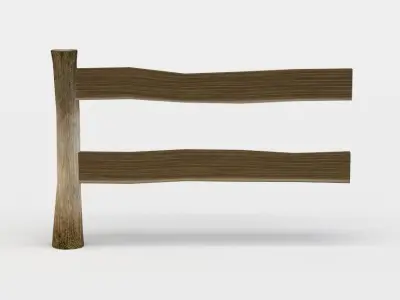 Fence segment Low-poly 3D model