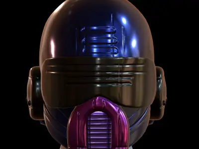 Gas mask helmet 3d model scifi Low-poly  Low-poly 3D model 409