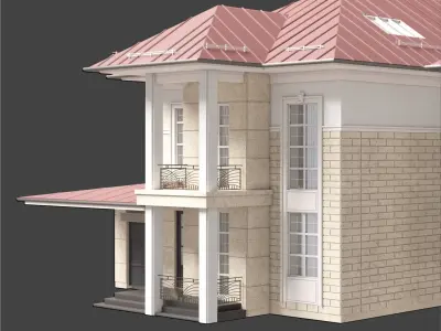 House2 house with roof 3D model